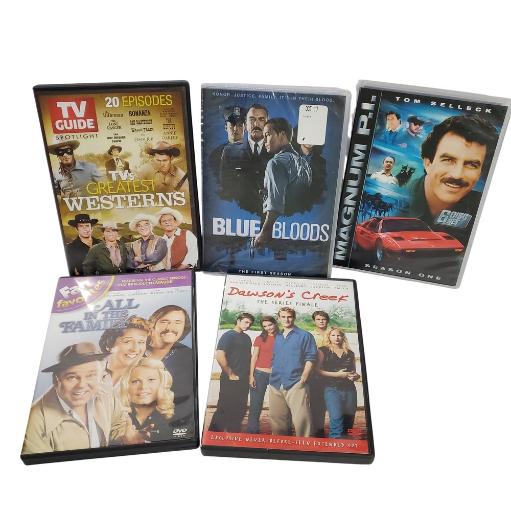 TV DVD Lot Magnum PI Blue Bloods Dawsons Creek All in the Family Westerns